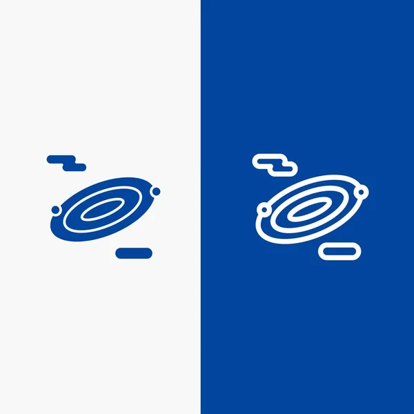Rotação, Ciência, Linha Espacial e Glifo Ícone sólido Banner azul L —  Vetores de Stock