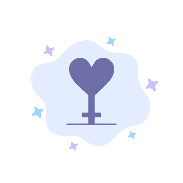 Coração, Gênero, Símbolo Ícone azul no fundo da nuvem abstrata — Vetor de Stock