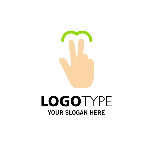 Gestures, Hand, Mobile, Touch, Tab Business Logo Template. Flat — Stock Vector