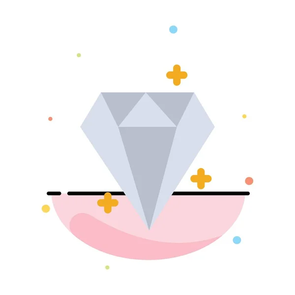 Diamant, Cristal, Succès, Prix Abstrait Couleur Plate Icône Templa — Image vectorielle