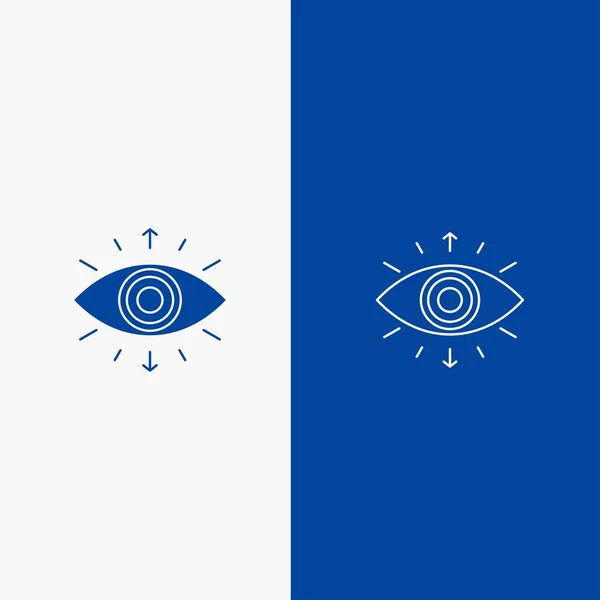 Öga, symbol, hemligt sällskap, medlem, linje och Glyph solid ikon — Stock vektor