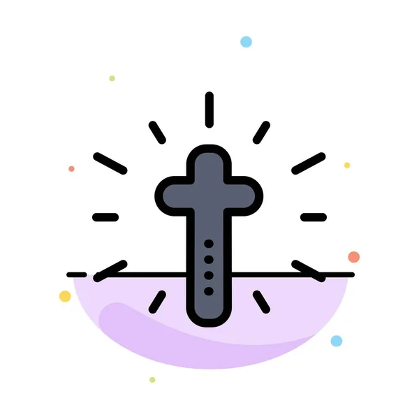 Celebration, Christian, Cross, Easter Abstract Flat Color Icon T — Stock Vector