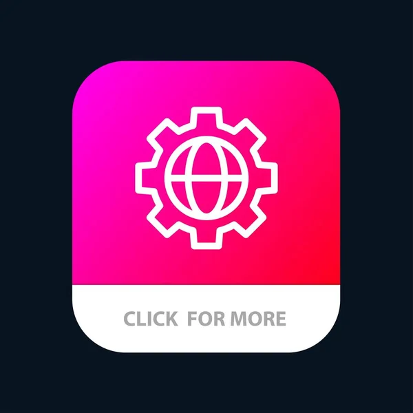 Gear, Setting, кнопка мобильного приложения Globe. Android и IOS Line Ver — стоковый вектор