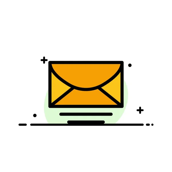 E-mail, E-mail, bericht, Global Business platte lijn gevuld pictogram VEC — Stockvector
