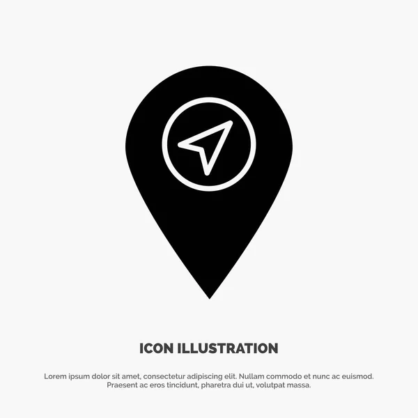 Ubicación, Mapa, Pointer solid Glyph Icon vector — Vector de stock