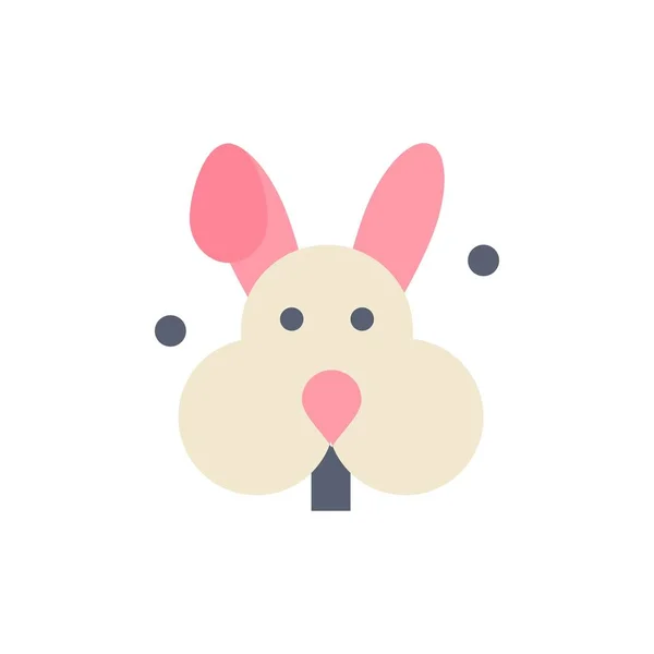 Bunny, Easter, Rabbit Flat Color Icon. Ícone do vetor banner Templ —  Vetores de Stock