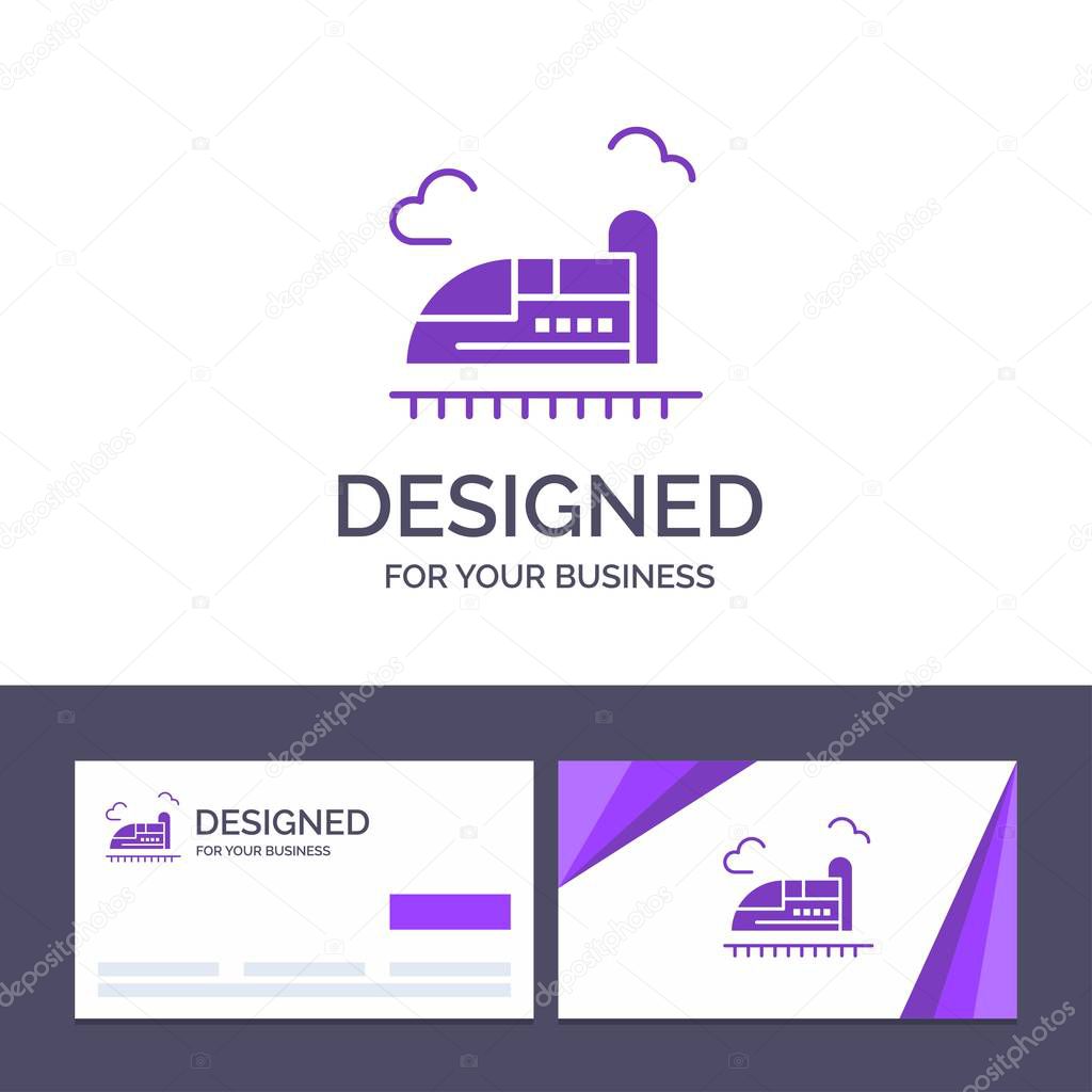 Creative Business Card and Logo template Bullet, Train, High, Sp