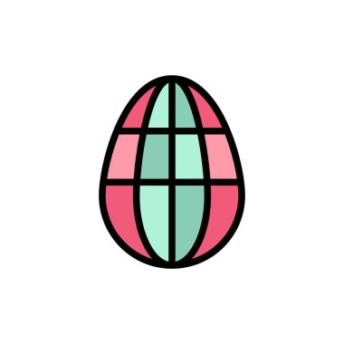 Yumurta, Paskalya, Tatil, Düz Renk Simgesi. Vektör simgesi afiş Temp