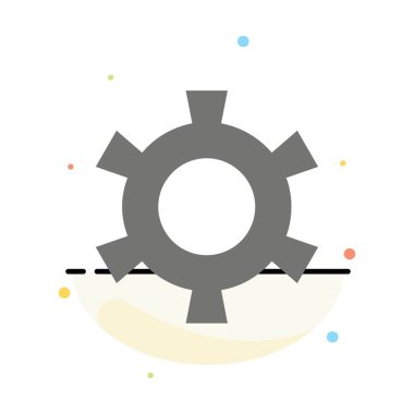 Dişli, Dişli, Soyut Düz Renk Simgesi Şablonu Ayarlama