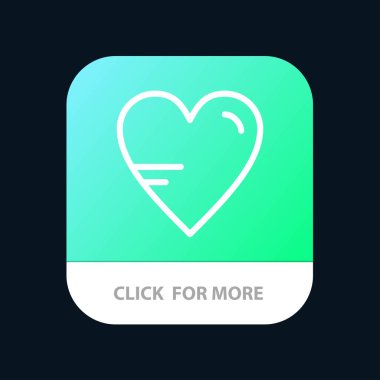 Kalp, Aşk, Çalışma, Eğitim Mobil Uygulama Düğmesi. Android ve Ios