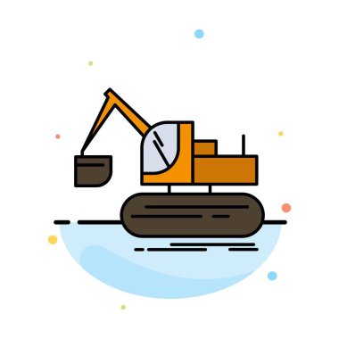 Vinç, İnşaat, Asansör, Kamyon Soyut Düz Renk Simge Templa