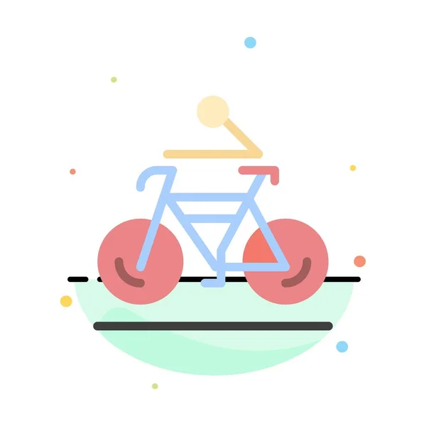 アクティビティ, 自転車, 自転車, バイキング, サイクリング抽象的なフラットカラーIco — ストックベクタ