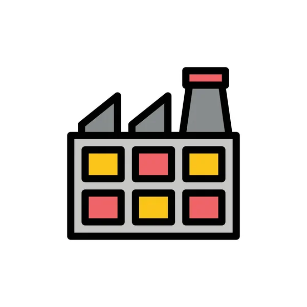Bau, Fabrik, Industrie flache Farbe Symbol. Vektorsymbol ba — Stockvektor