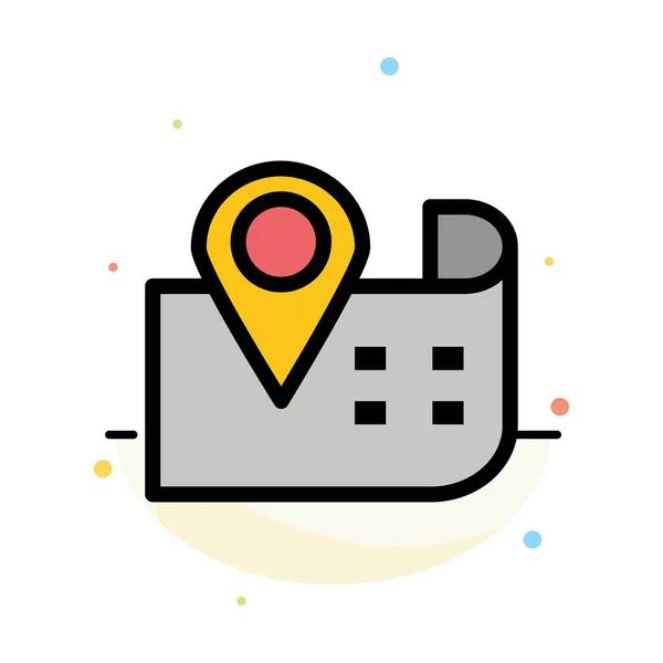 Mapa, Navegação, Localização Abstract Flat Color Icon Template —  Vetores de Stock