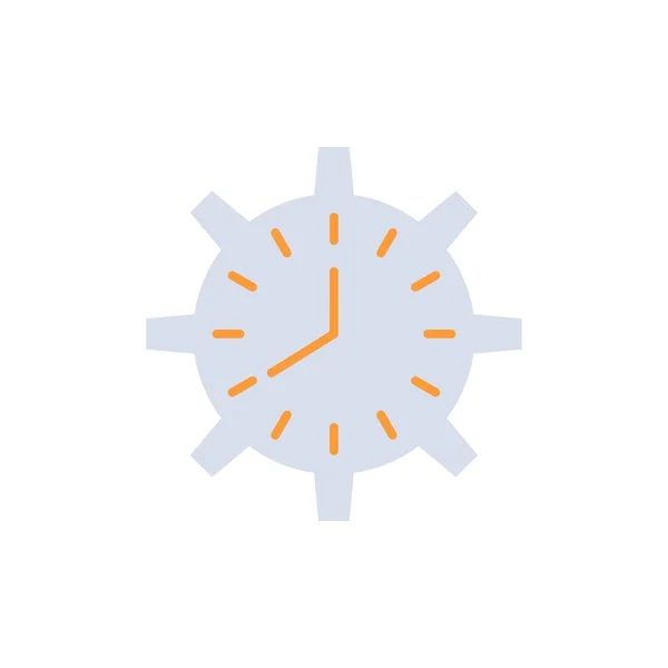 Ρολόι, προθεσμία, ώρα, Χρονολόγιο, συγχρονισμός, ρολόι, εργασία Flat Colo — Διανυσματικό Αρχείο