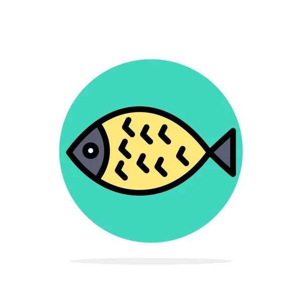 Poisson, Nourriture, Pâques, Manger Résumé Cercle Fond Plat couleur Ic — Image vectorielle