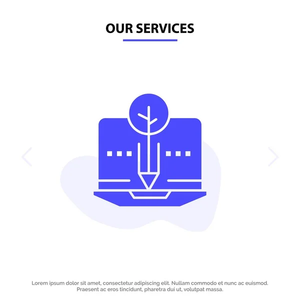 我们的服务有机、内容、有机内容、数字固体 Gl — 图库矢量图片