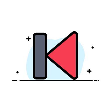 Geri, Başlangıç, Kontrol, Medya, Start Business Flat Line Fille