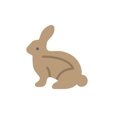 Bunny, Paskalya, Paskalya Bunny, Tavşan Düz Renk Simgesi. Vektör ico