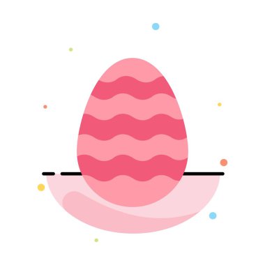 Dekorasyon, Paskalya, Paskalya Yumurtası, Yumurta Soyut Düz Renk Simgesi Tem