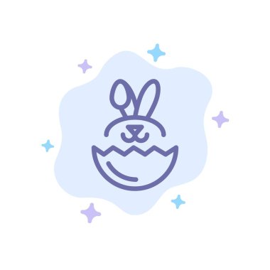 Yumurta, Tavşan, Soyut Bulut Arka Plan Paskalya Mavisi Simgesi