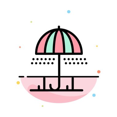 Yağmur, Şemsiye, Hava, Bahar Soyut Düz Renk Simge Templat