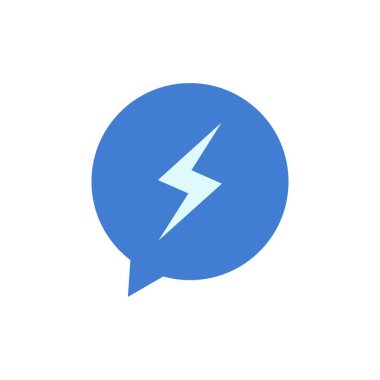 Sohbet, Sms, Sohbet, Güç Düz Renk Simgesi. Vektör simgesi afiş 