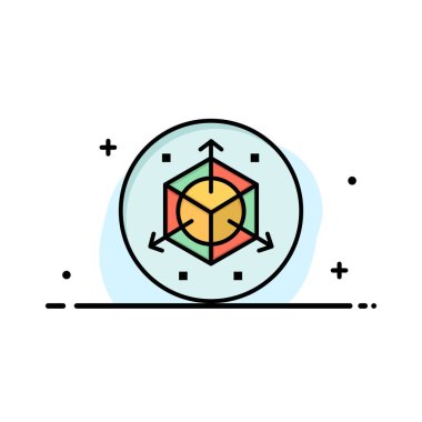 Ölçek, Modifikasyon, Tasarım, 3d İş Düz Hat Dolgulu Simge 