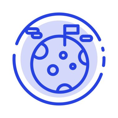 Planet, Gaz, Dev, Uzay Mavisi Noktalı Çizgi Simgesi