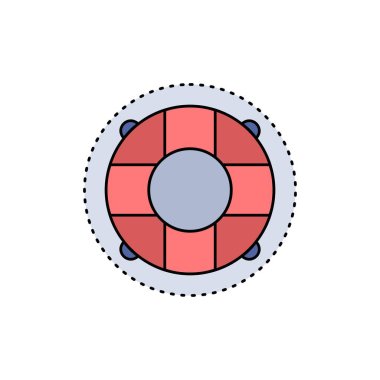 Yardım, yaşam, lifebuoy, cankurtaran, koruyucu Düz Renk Simge Vecto