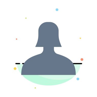 Avatar, Destek, Kadın Soyut Düz Renk Simgesi Şablonu