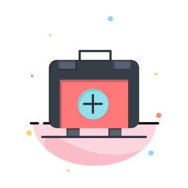 Çanta, Çanta, Sağlık çantası, Tıbbi Soyut Düz Renk Simge Templ