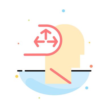 Otizm, Bozukluk, Adam, İnsan Soyut Düz Renk Simge Şablonu