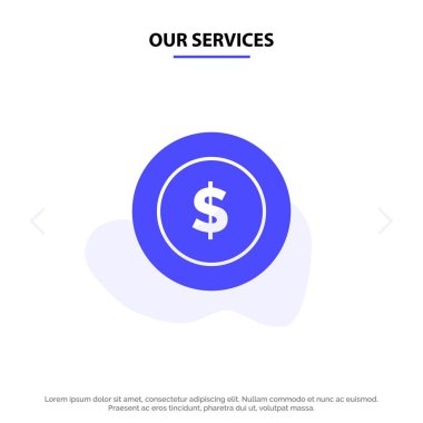 Hizmetlerimiz Dolar Sikke, Lojistik, Küresel Katı Glyph Icon Web 