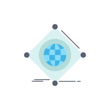 Iot, internet, şeyler, of, küresel Düz Renk Simge Vektör