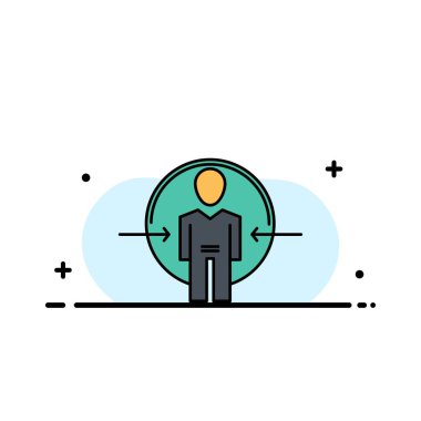 Man, Kullanıcı, Giriş, Kimlik, Kimlik İş Düz Hat Dolu Simge V