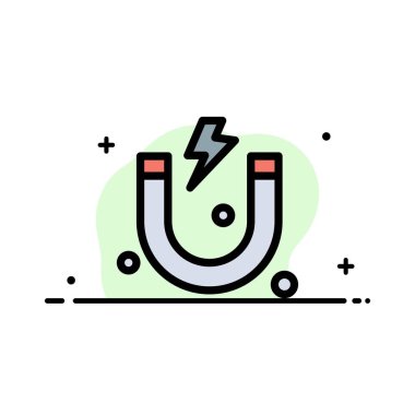 Attraction, Mıknatıs, Bilim İş Düz Hat Dolu Simge Vect