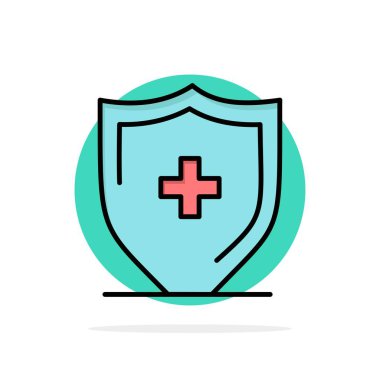 Hastane, İşaret, Pano, Shield Soyut Daire Arka Plan Düz co