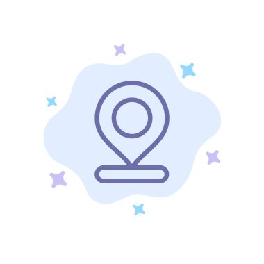 Konum, Harita, İşaretleyici, Soyut Bulut Backgroun'da Mavi Simgeyi İkile