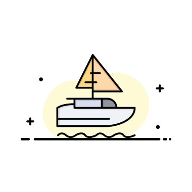 Tekne, Gemi, Hint, Ülke İş Logo Şablonu. Düz Renk