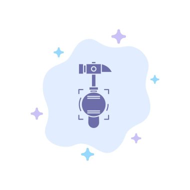 Soyut Bulut Backgroun Üzerinde Hammer, Crash, Break, Araç Mavi Simge