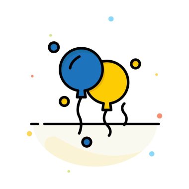 Balonlar, Dekorasyon Soyut Düz Renk Simgesi Şablonu