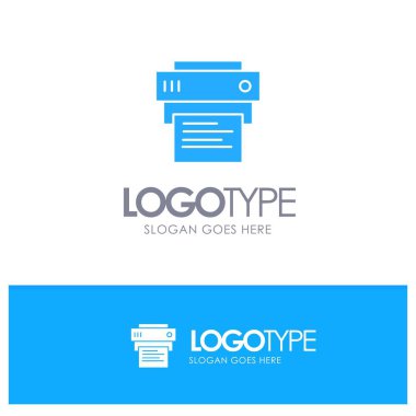 Yazıcı, Baskı, Baskı, Eğitim Mavi Logo vektörü
