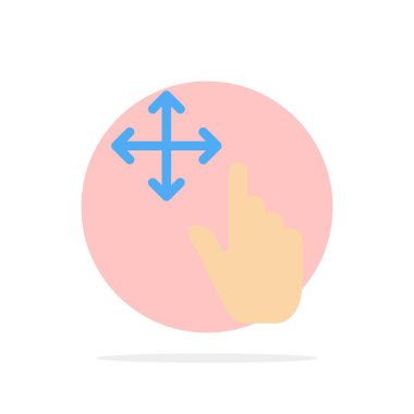 Parmak, Hareket, Tutun Soyut Daire Arka Plan Düz renk Simgesi