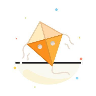 Uçurtma, Festival, Uçan Soyut Düz Renk Simge Şablonu