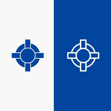 Yardım, Lifesaver, Destek Hattı ve Glyph Solid simgesi Mavi afiş L