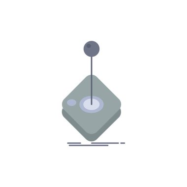 Arcade, oyun, oyun, joystick, sopa düz renk simge vektör