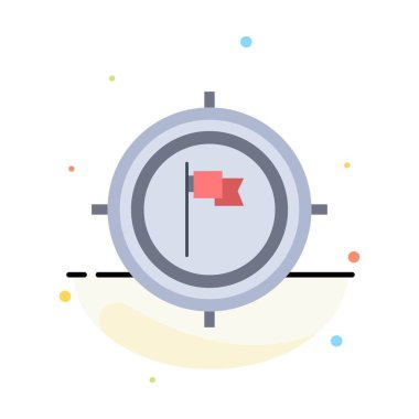 Amaç, iş, son tarih, bayrak, odak Düz Renk Simge Vektör