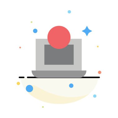 Laptop, Dolar, Para Soyut Düz Renk Simgesi Şablonu