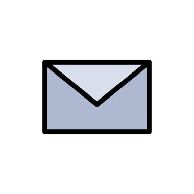 E-posta, posta, ileti düz renk simgesi. Vektör simgesi afiş Templa